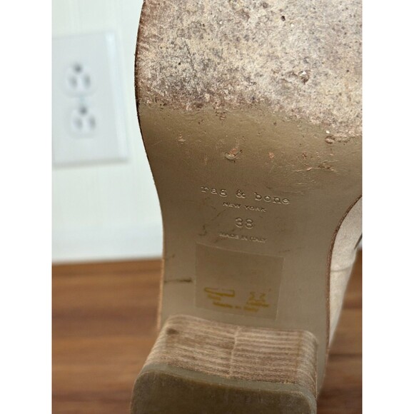 Rag & Bone Willow Grommet Leather Ankle Boots Booties Sand‎ Size 38 8 Tan Beige - Picture 10 of 10